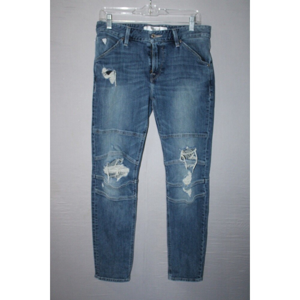 Guess Jeans Mens 30x30 Blue Slim Tapered Fit Stretch Thrashed Distressed Grunge